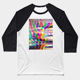 Psychedelic Xmas Santa & Reindeer Baseball T-Shirt